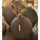 Vaas deco 29,5x8x31,5 cm SKELD mat zwart