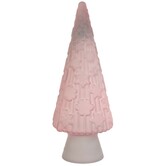 Ornament Ø13x34 cm CHRISTMAS TREE  glas mat roze