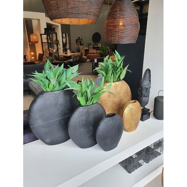 Light en Living Vaas deco 50x15x50 cm SKELD mat zwart