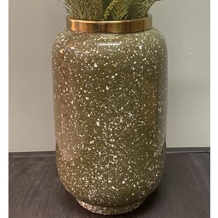 Vaas deco Ø18x30 cm CHOW groen/wit-goud