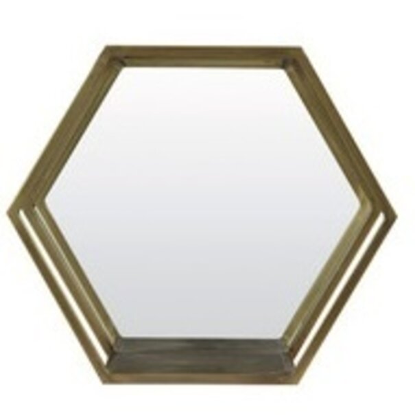 Light en Living Wandrek+spiegel  HUAL antiek brons 57x25,5x50 cm