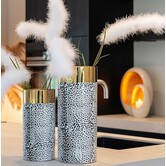 Vaas Alesha klein wit (Goud) - Richmond Interiors