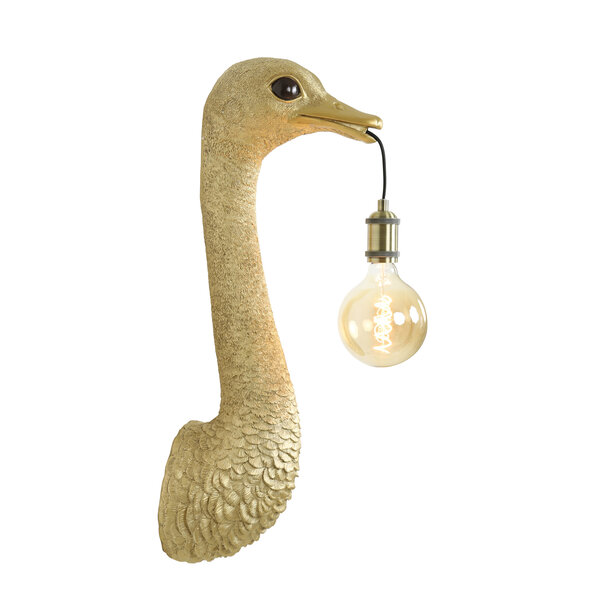 Light en Living Wandlamp Struisvogel goud of zwart - 2 maten