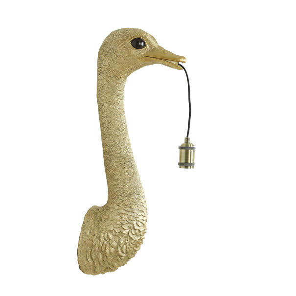 Light en Living Wandlamp Struisvogel goud of zwart - 2 maten