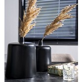 By Boo Vaas Dotty Zwart - Groot Metalen Vaas