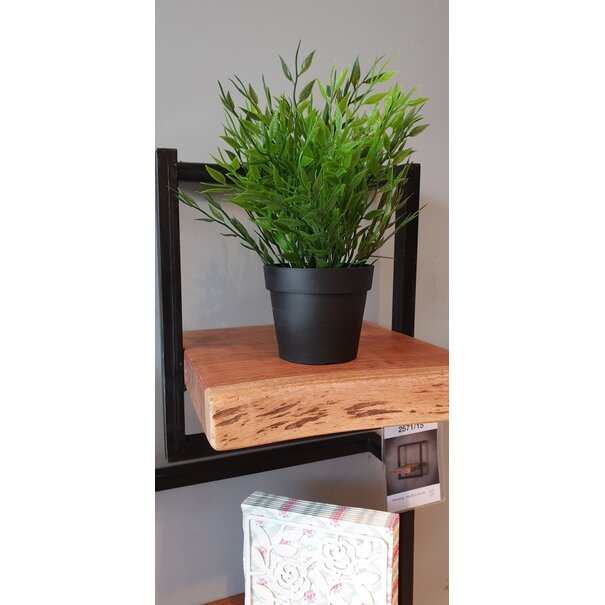 WoonStijl Wandplank Live Edge 30 cm breed met acaciahout en staal