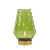 Tafellamp LED JAYA glas  groen+goud