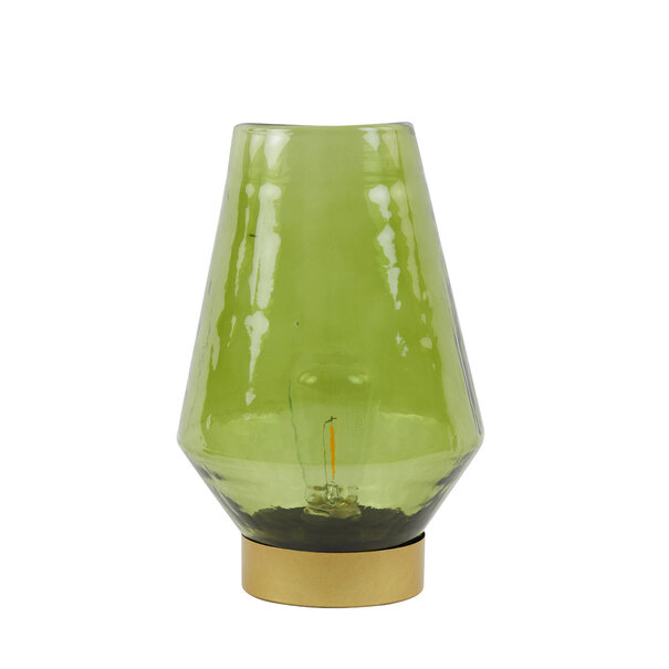 Light en Living Tafellamp LED JAYA glas  groen+goud