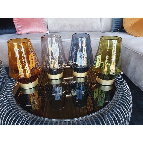 Light en Living Tafellamp LED JAYA glas  groen+goud