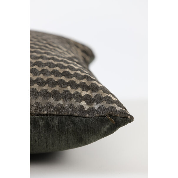 Light en Living Kussen 45x45 cm GARALO velours donker bruin/licht goud
