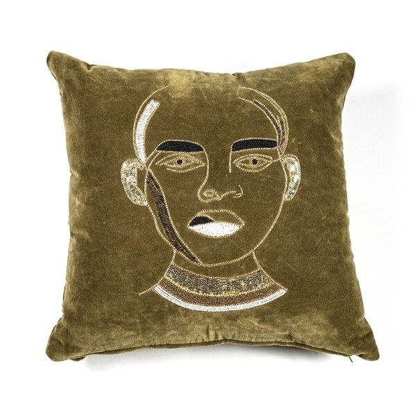 By Boo Kussen Dax - Trendy velvet sierkussen met kralen - Diverse kleuren