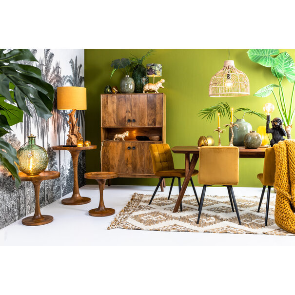 Light en Living Sfeervolle Vaas CHOW Ø26x26 cm in Groen, Wit en Goud