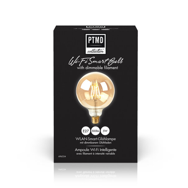 PTMD WiFi Smart LED gloeidraad gouden lamp rond
