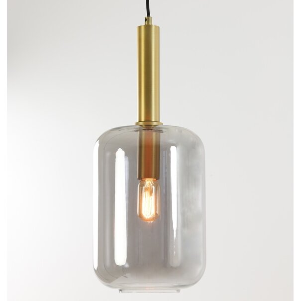 Light en Living Hanglamp Ø22x52 cm LEKAR antiek  brons+smoke glas