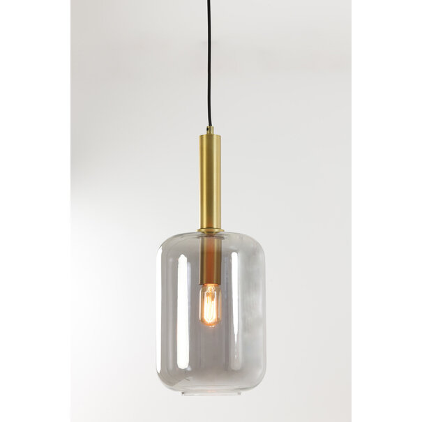 Light & Living Hanglamp Ø22x52 cm LEKAR antiek  brons+smoke glas