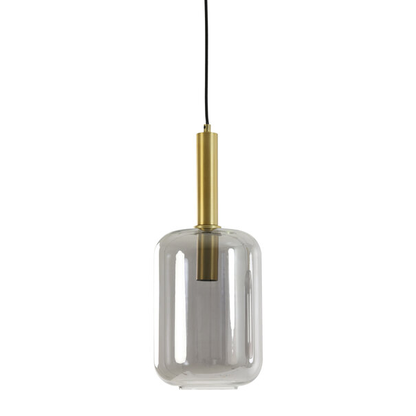 Light en Living Hanglamp Ø22x52 cm LEKAR antiek  brons+smoke glas