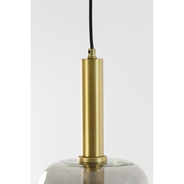 Light en Living Hanglamp Ø22x52 cm LEKAR antiek  brons+smoke glas