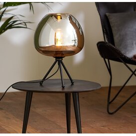Tafellamp Mayson Ø30x43 cm - Mat Zwart & Smoke Glas