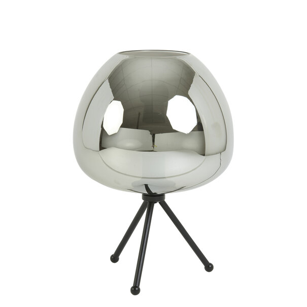 Light en Living Tafellamp Ø30x43 cm MAYSON mat  zwart+glas smoke