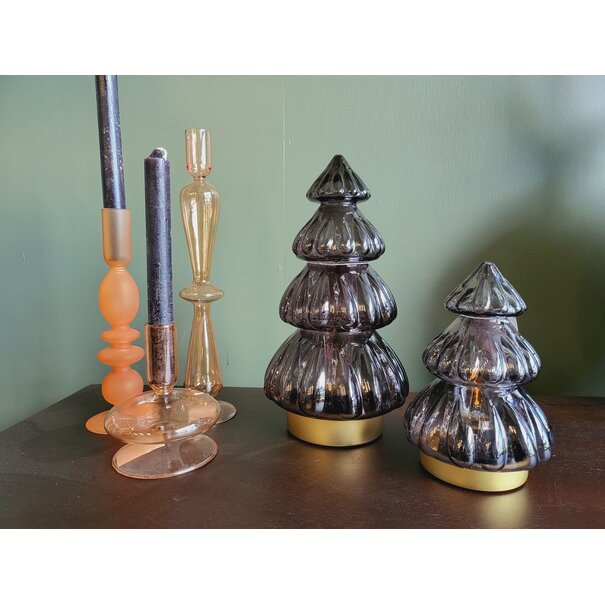 Light en Living Tafellamp LED Ø12x18 cm TREE glas glans  donker bruin
