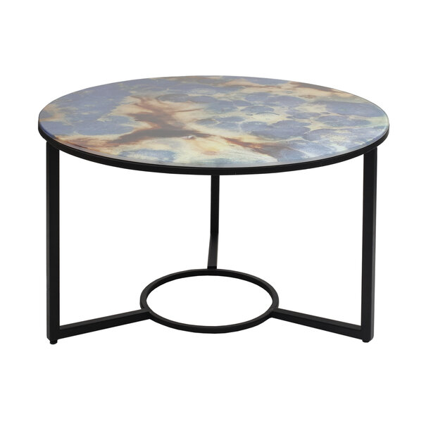 PTMD Salontafel Logan Bruinglass met stalen onderstel