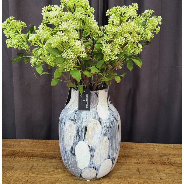 Parlane Vaas MORELY 20x20x28 cm Zwart/Bruin - Stijlvolle Woondecoratie