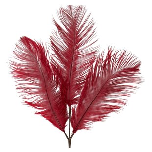 Ornament 3 veren 30x59 cm FEATHER  rood