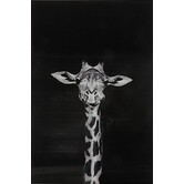 Schilderij Makela zwart rechthoek - Glaskunst Giraffe