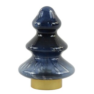 Tafellamp LED Ø14x20 cm TREE glas donker blauw+goud