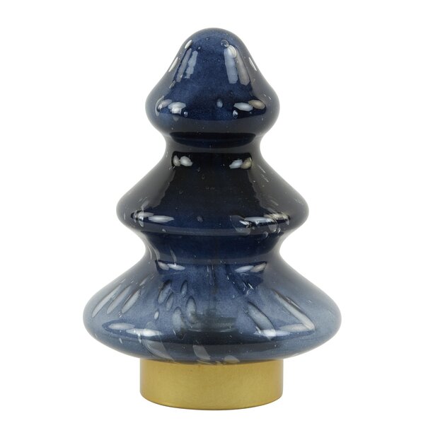 Light en Living Tafellamp LED Ø14x20 cm TREE glas donker blauw+goud