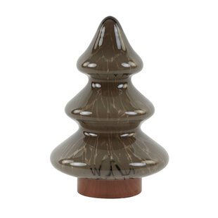 Tafellamp LED Ø19x28 cm TREE glas bruin+koper