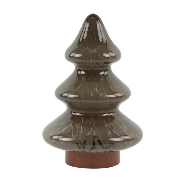Light & Living Tafellamp LED Ø19x28 cm TREE glas bruin+koper