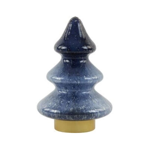Light en Living Tafellamp LED Ø19x28 cm TREE glas donker blauw+goud