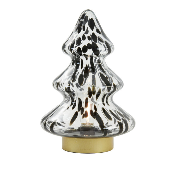 Light en Living Tafellamp LED Ø19x28 cm TREE glas  helder-zwart+goud