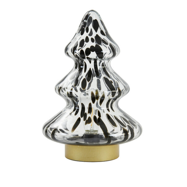 Light en Living Tafellamp LED Ø19x28 cm TREE glas  helder-zwart+goud
