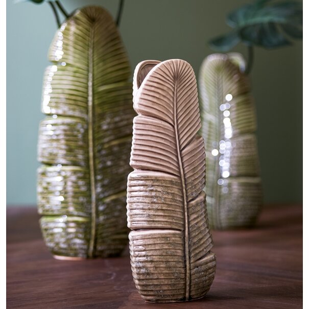 Light en Living Vaas LOU keramiek groen -  2 maten