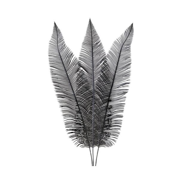 Light en Living Ornament 3 bladeren 14x0,5x89 cm  FERN zwart