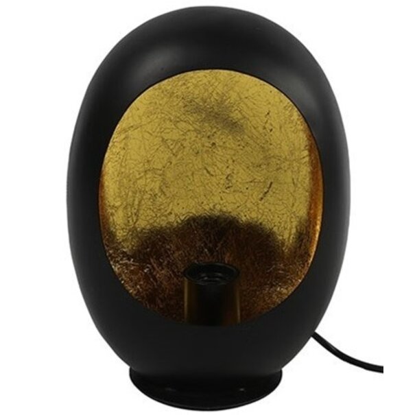 Countryfield Tafellamp E27 Eggy Zwart/Goud Groot - Industriële Sfeermaker