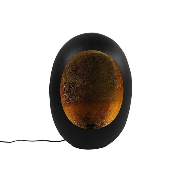 Countryfield Tafellamp E27 Eggy Zwart/Goud Groot - Industriële Sfeermaker
