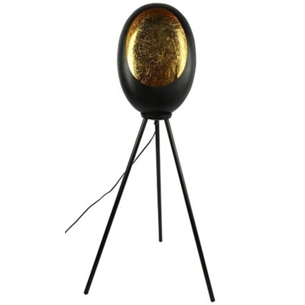Countryfield Staande lamp E27 Eggy zwart goud