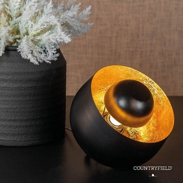 Countryfield Tafellamp Sahani Zwart/Goud - Industrieel Design