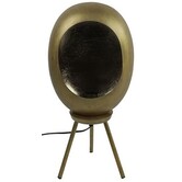 Tafellamp E27 Eggy antiek messing op pootjes