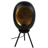 Tafellamp E27 Eggy zwart/goud op pootjes