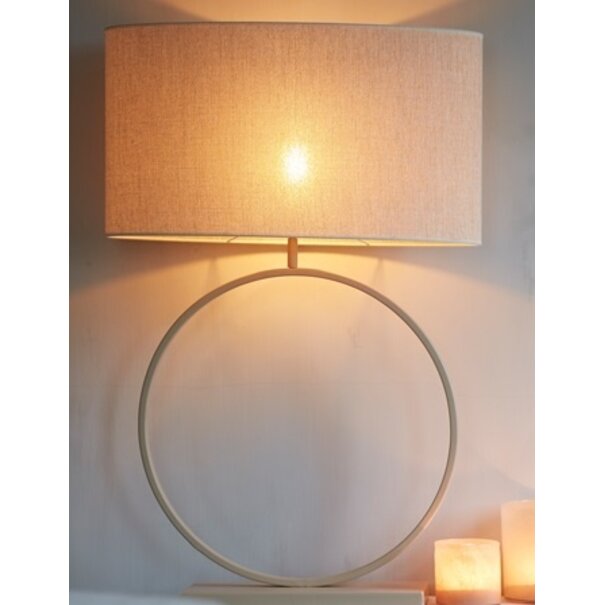 Light en Living Lampenkap ovaal recht smal 58-24-32 cm  BRESKA parel wit