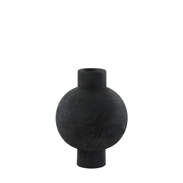 Light en Living Vaas deco BARUMI hout mat  zwart - 2 maten