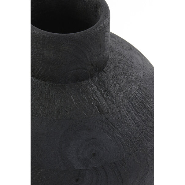 Light en Living Vaas deco BARUMI hout mat  zwart - 2 maten
