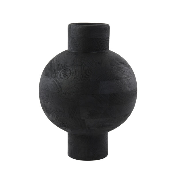 Light en Living Vaas deco BARUMI hout mat  zwart - 2 maten