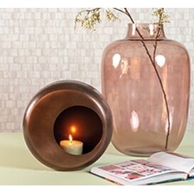 Theelicht Rondo koper - 3 maten