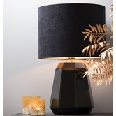 Lampenkap cilinder VELOURS zwart-taupe - diverse maten