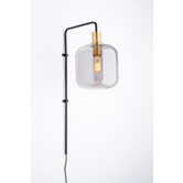 Wandlamp 35x21x70 cm LEKAR antiek  brons+smoke glas